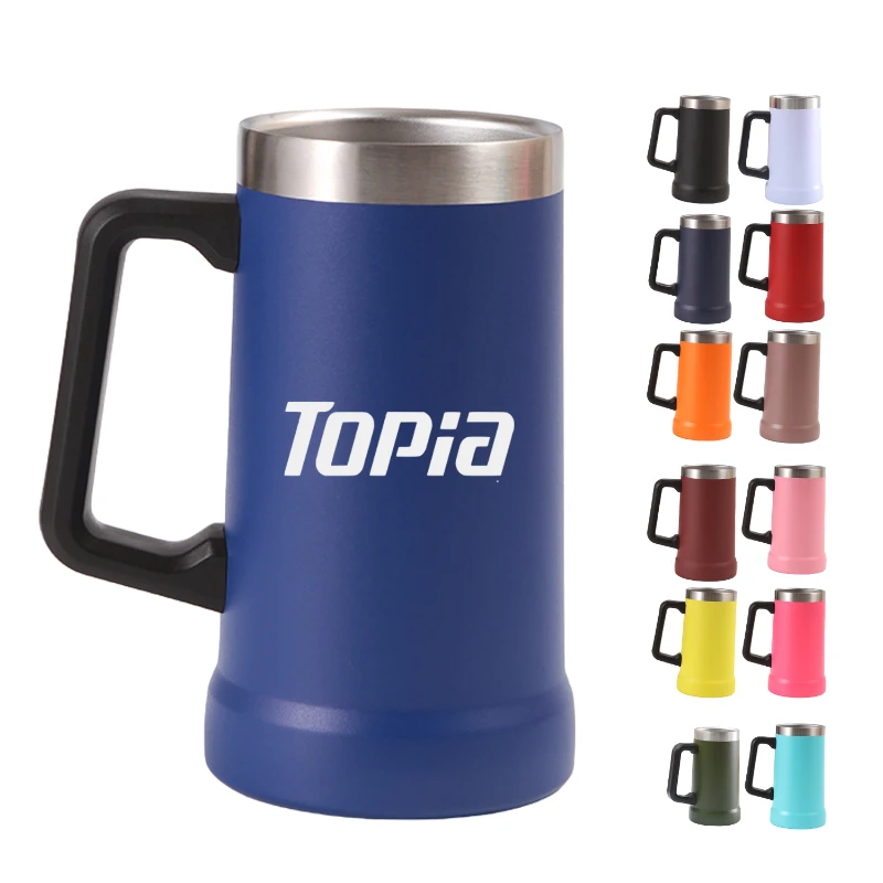 24 oz stainless steel insulated handle mug