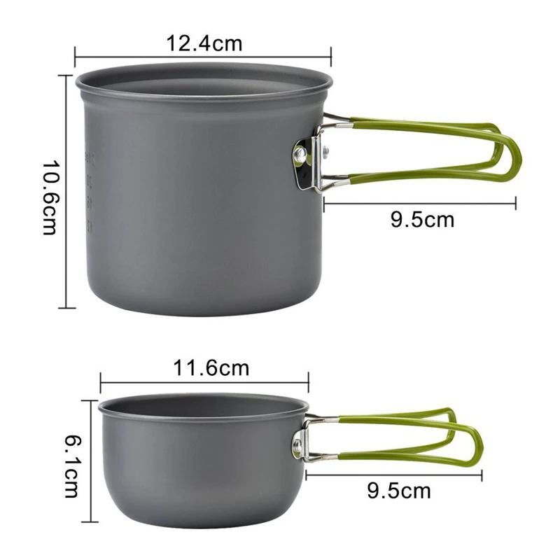 portable camping pot set