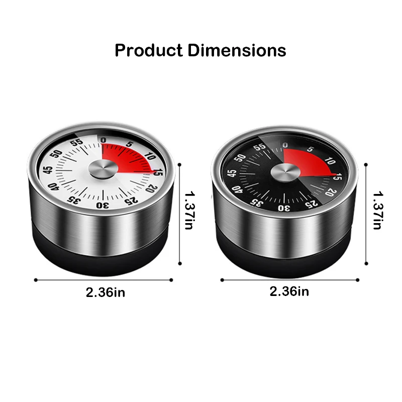 mechanical magnetic stainless steel timer 60 mins countdown