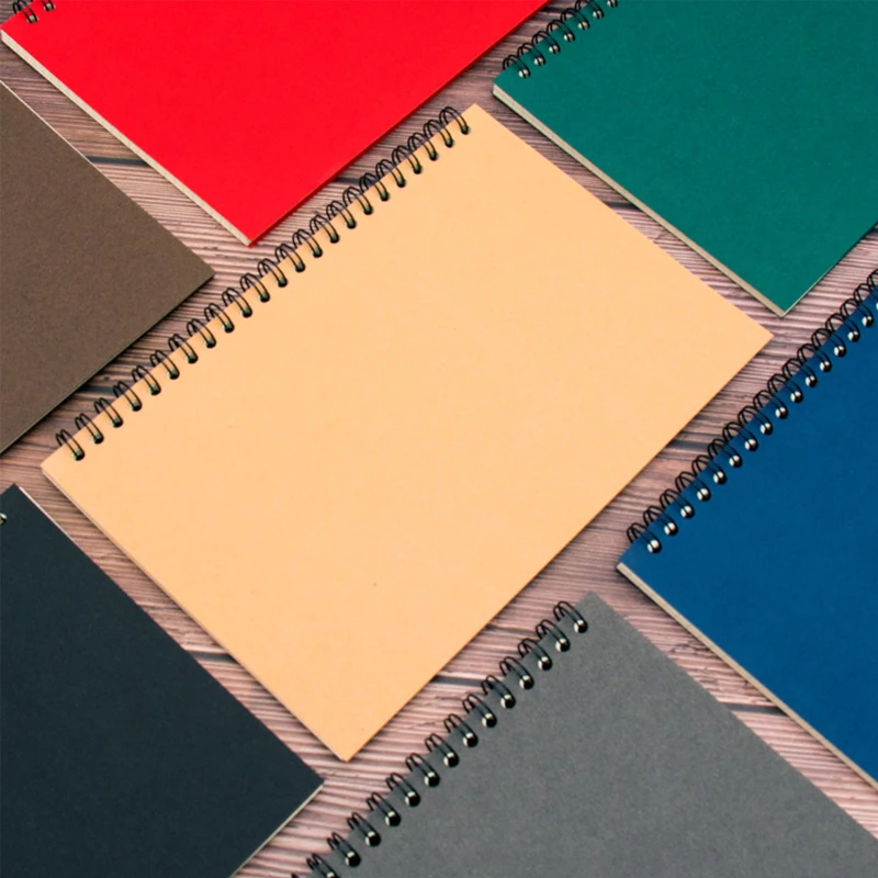 a5 college ruled spiral notebook with soft kraft cover