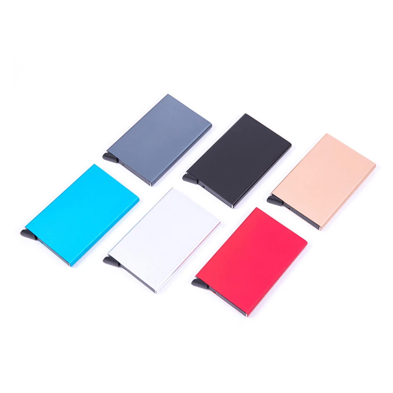 pop up rfid credit card holder slim aluminum wallet