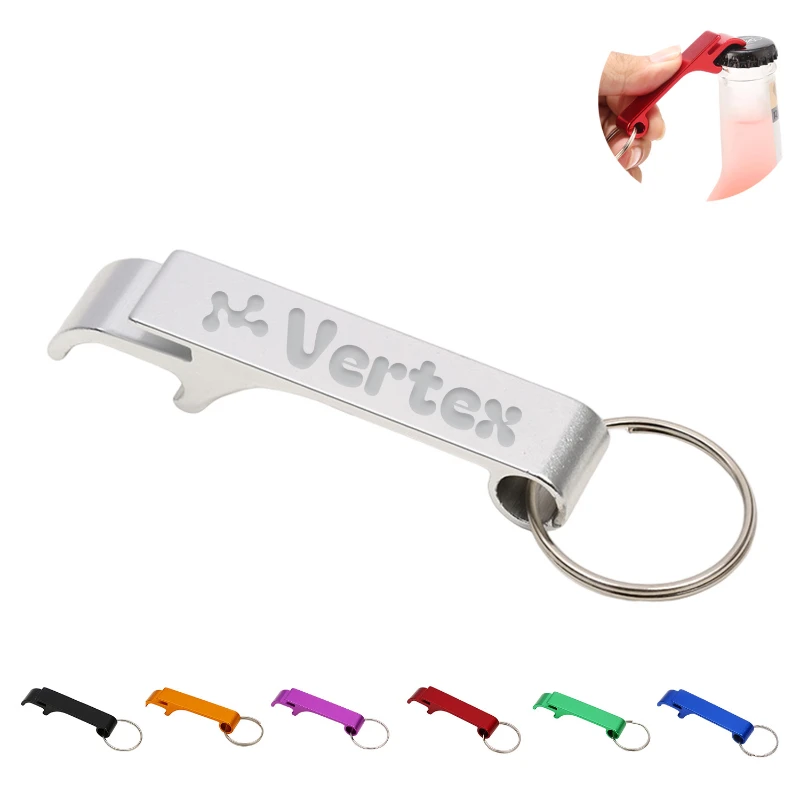 colored metal bottle opener keychain