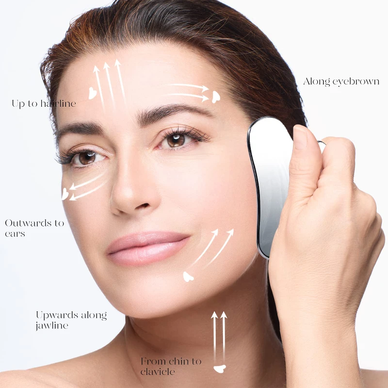stainless steel gua sha facial tool for self care