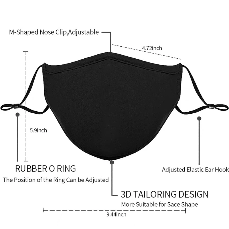 3 ply reusable cloth face mask with filter pocket washable