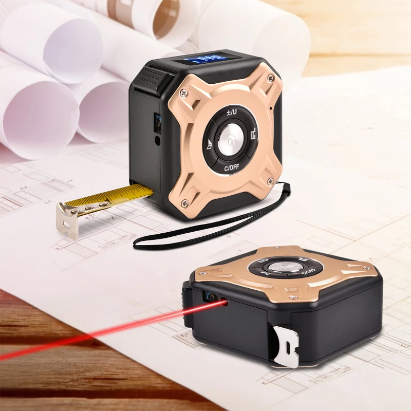 2 in 1 usb rechargeable laser tape measure