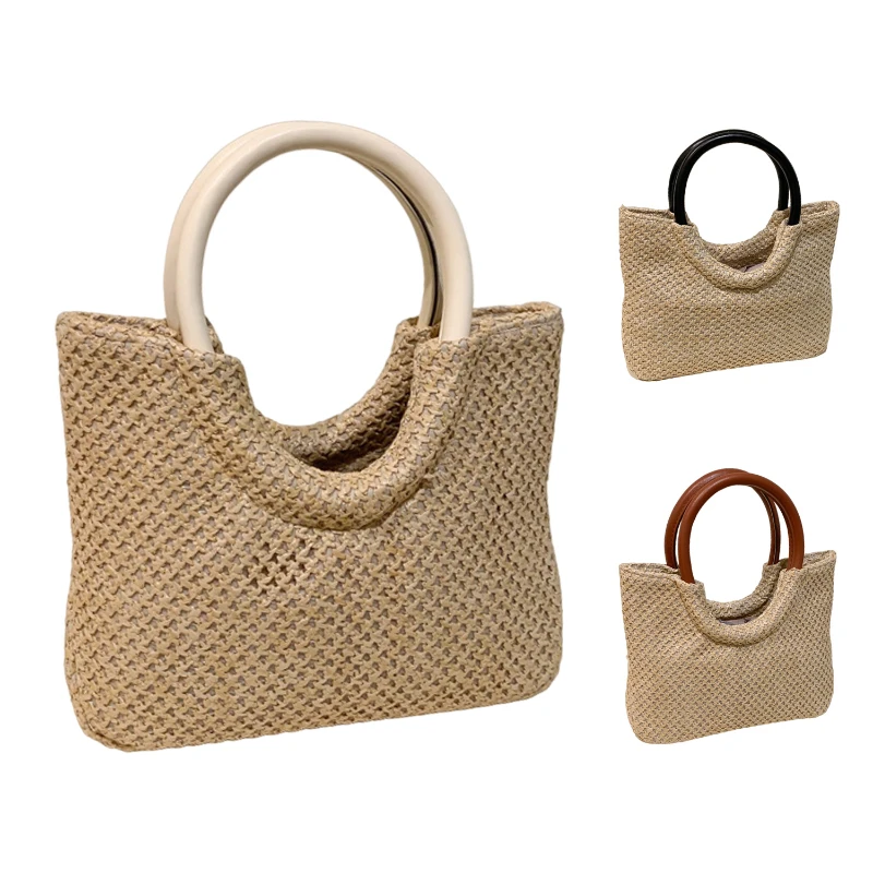 straw woven handbag