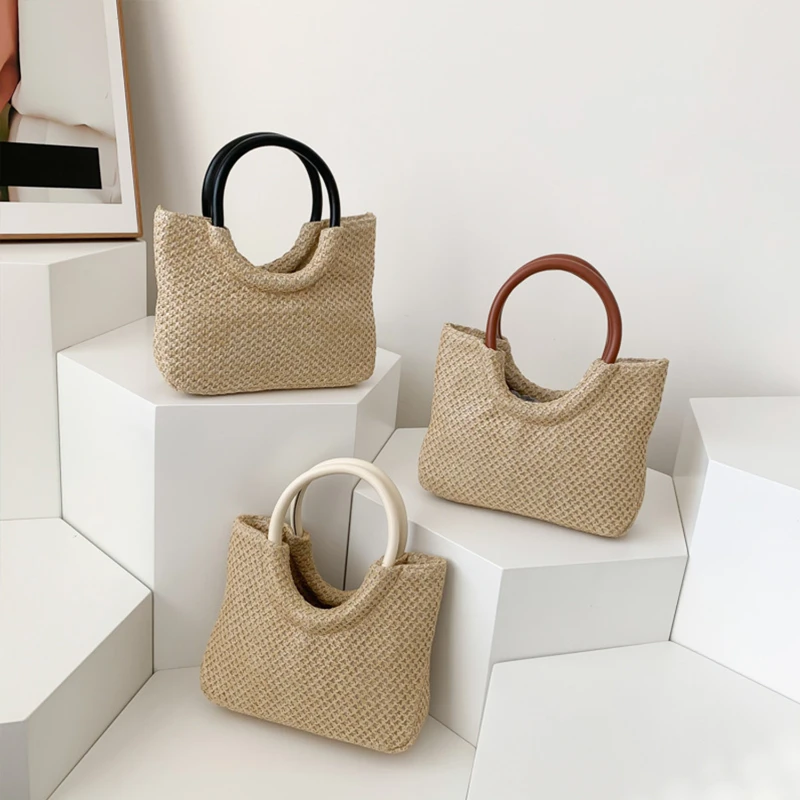 straw woven handbag
