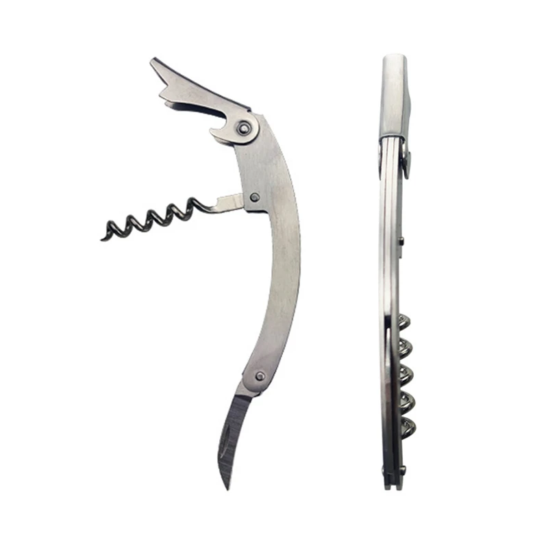 stainless steel corkscrew bottle opener