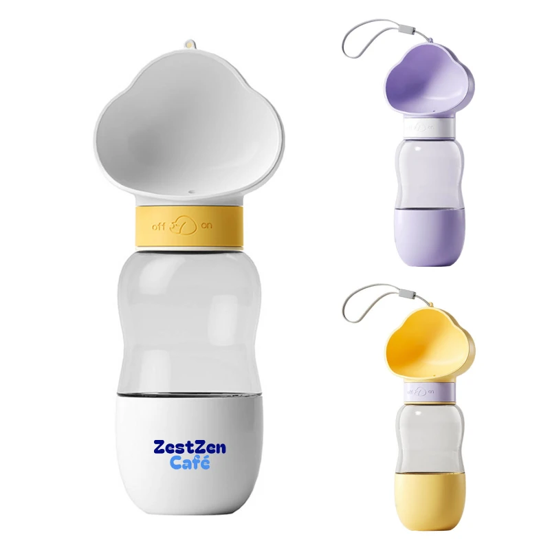 outdoor portable pet water bottle with food container