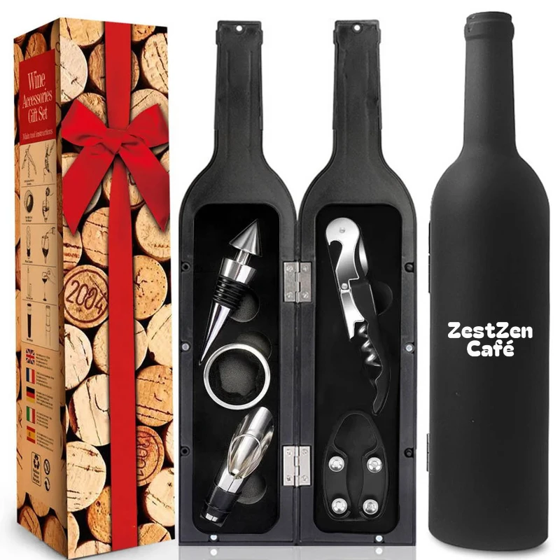 wine bottle accessories gift set opener kit