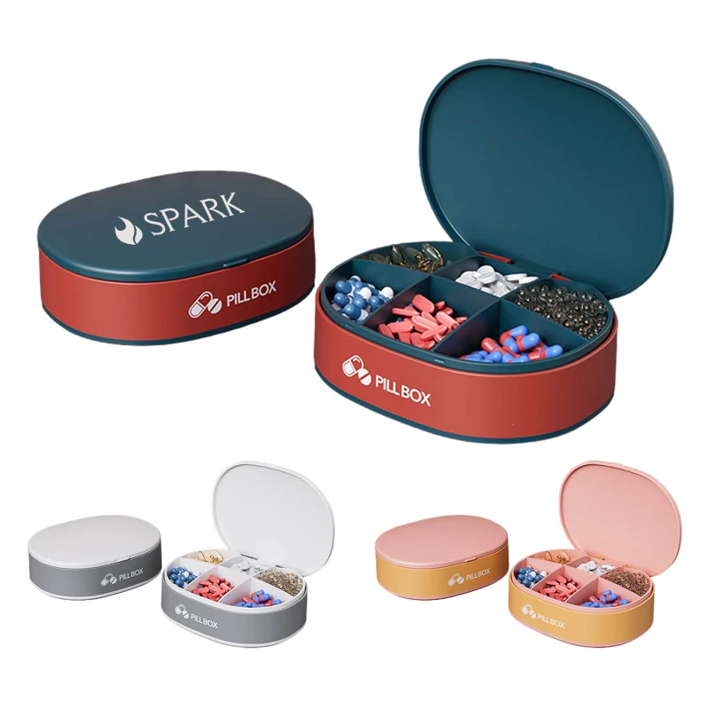 portable daily pill organizer box