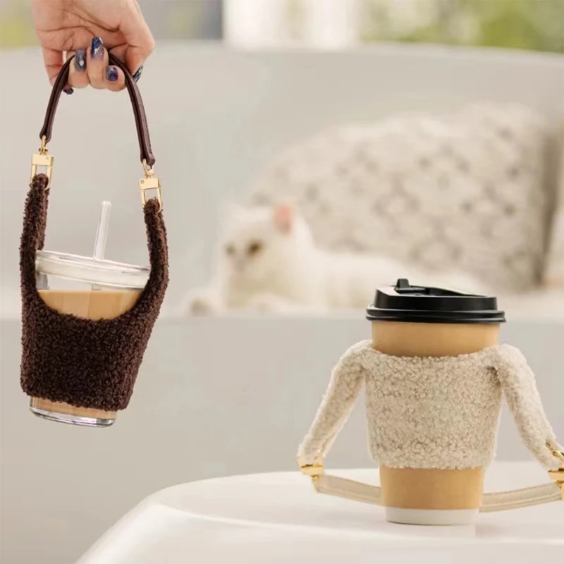 plush drink carrier coffee cup holder