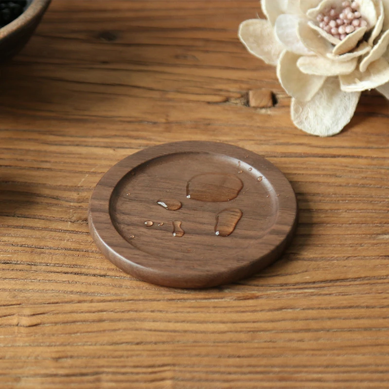 classic wood coaster set of 7 pieces walnut and beech