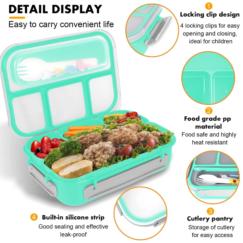 1300ml bento lunch box microwave/dishwasher/freezer safe