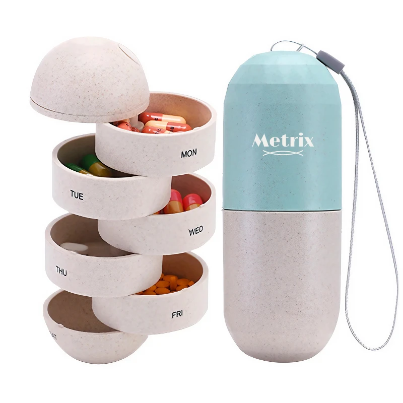 grain fiber moisture proof weekly pill organizer