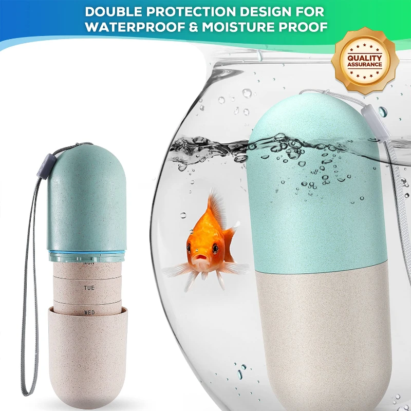 grain fiber moisture proof weekly pill organizer