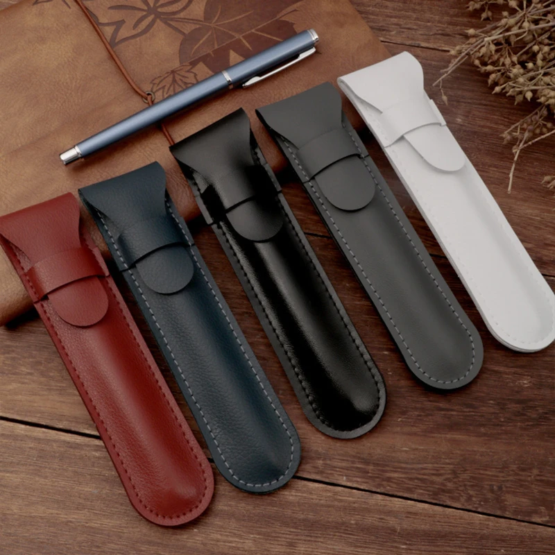 pu leather pen case holder protective sleeve cover