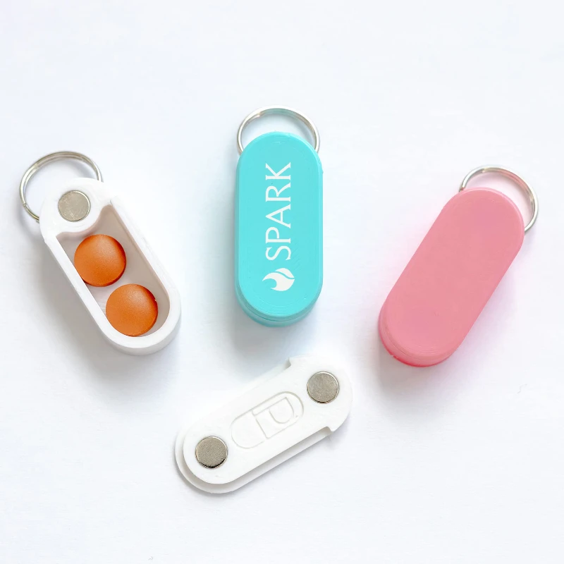 keychain pill holder micro sized with magnetic slide
