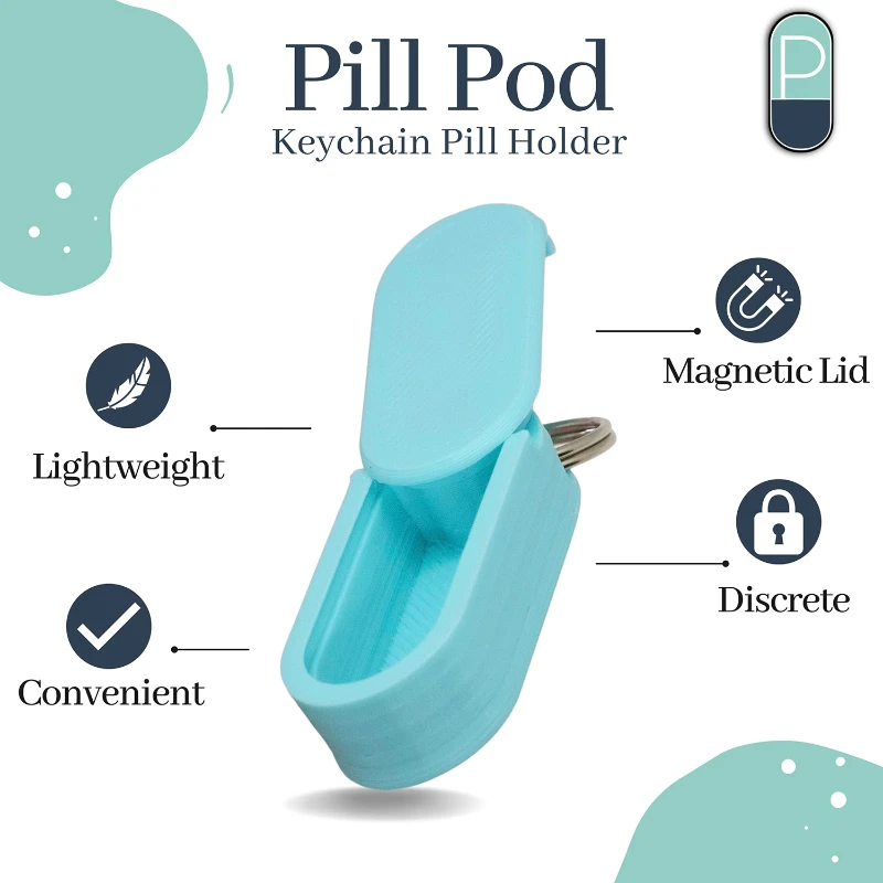 keychain pill holder micro sized with magnetic slide