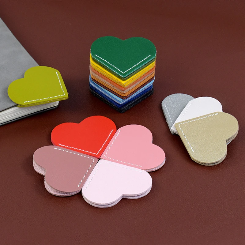 heart shape leather bookmarks