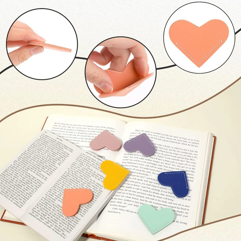 heart shape leather bookmarks