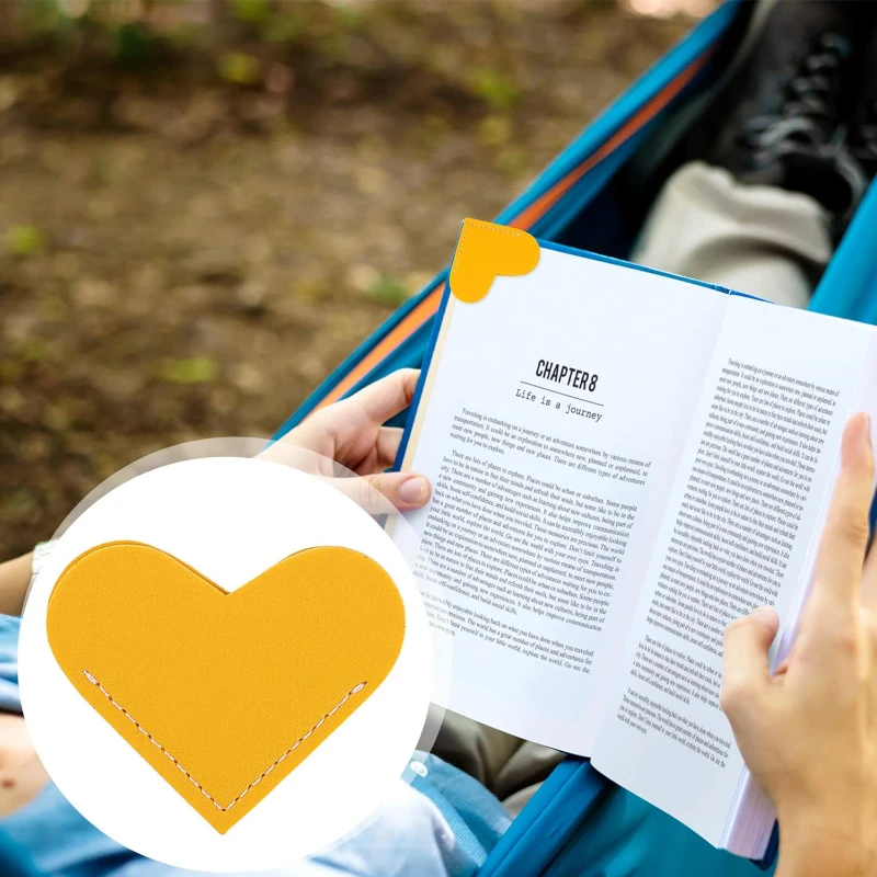 heart shape leather bookmarks