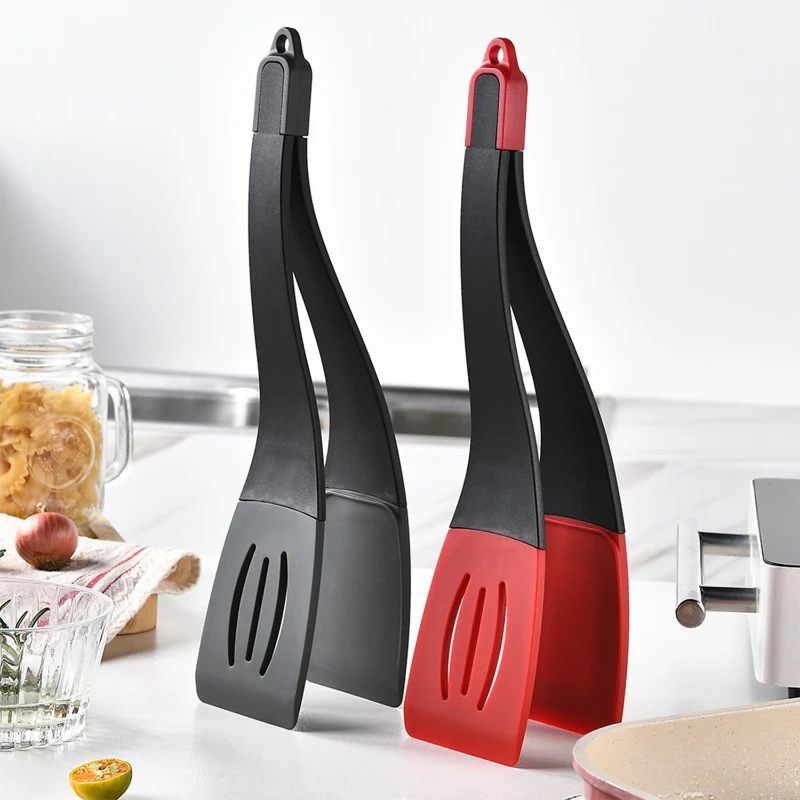 3 in 1 kitchen silicone spatula tongs