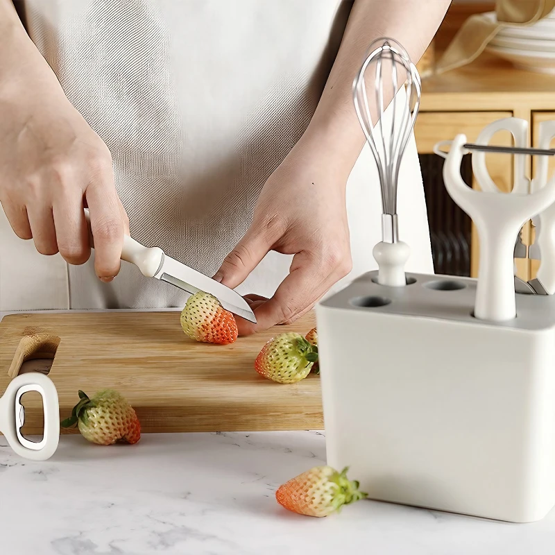 kitchen gadget 6 piece set with storage stand