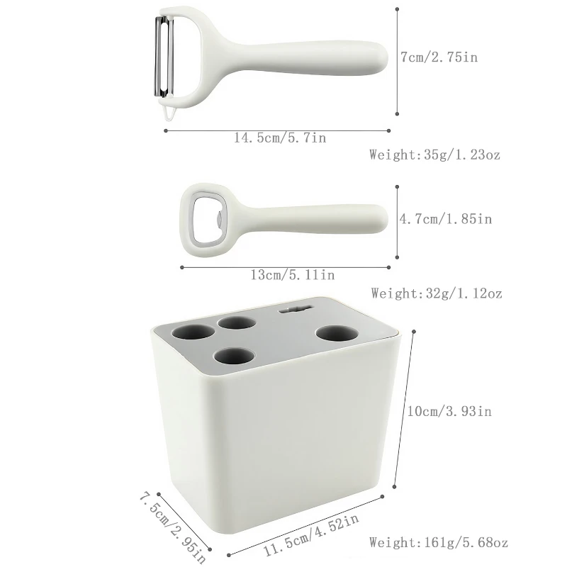 kitchen gadget 6 piece set with storage stand