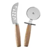 stainless steel pizza cutter wheel and knife