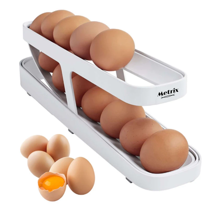 space saving rolling egg dispenser and organizer