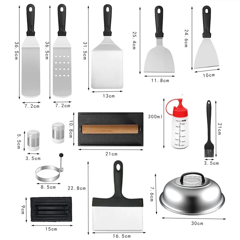 17 pcs griddle accessories kit