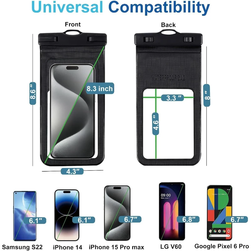 universal waterproof pouch with lanyard