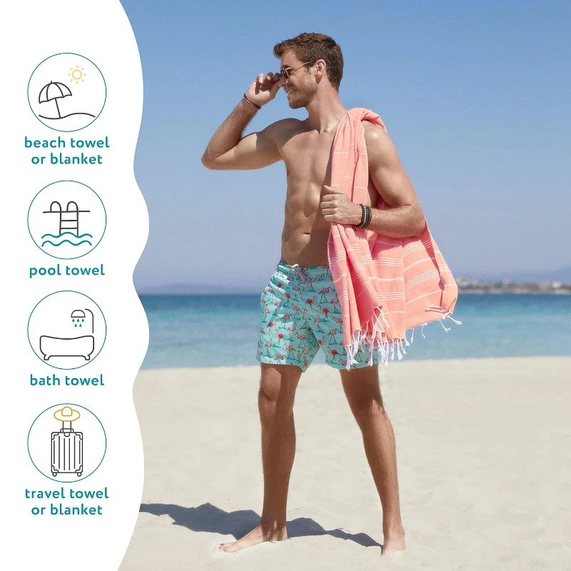 turkish beach towel oversized 38''x71''