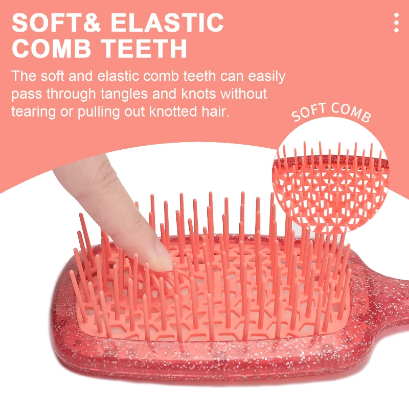 wet & dry vented detangling hair brush