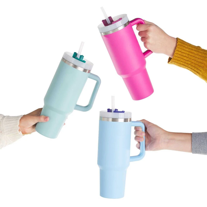 40oz vacuum insulated tumbler with lid and straw