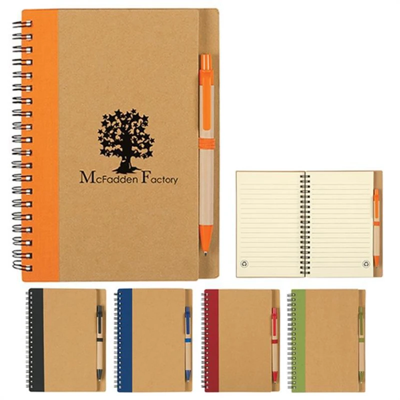 b6 spiral notebook with pen