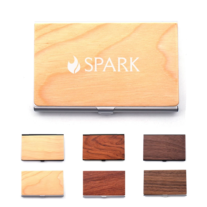 wood and aluminum card holder