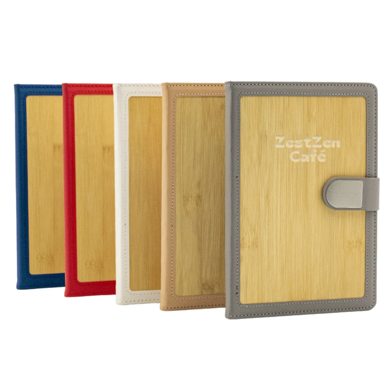 a5 bamboo pu leather notebook