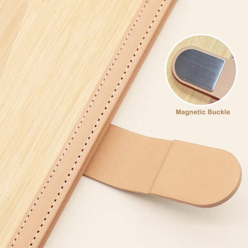 a5 bamboo pu leather notebook