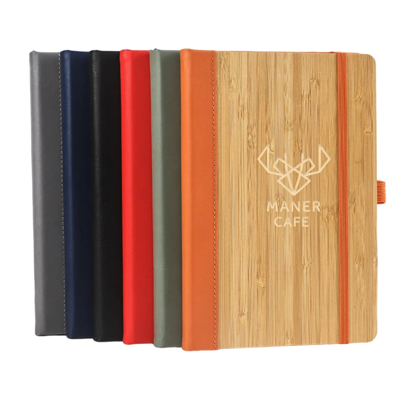 a5 bamboo notebook with elastic band