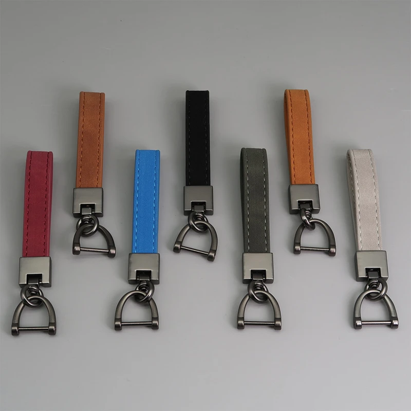 suede leather keychain