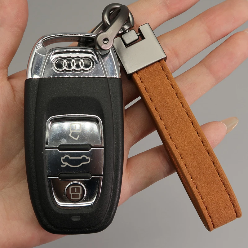 suede leather keychain