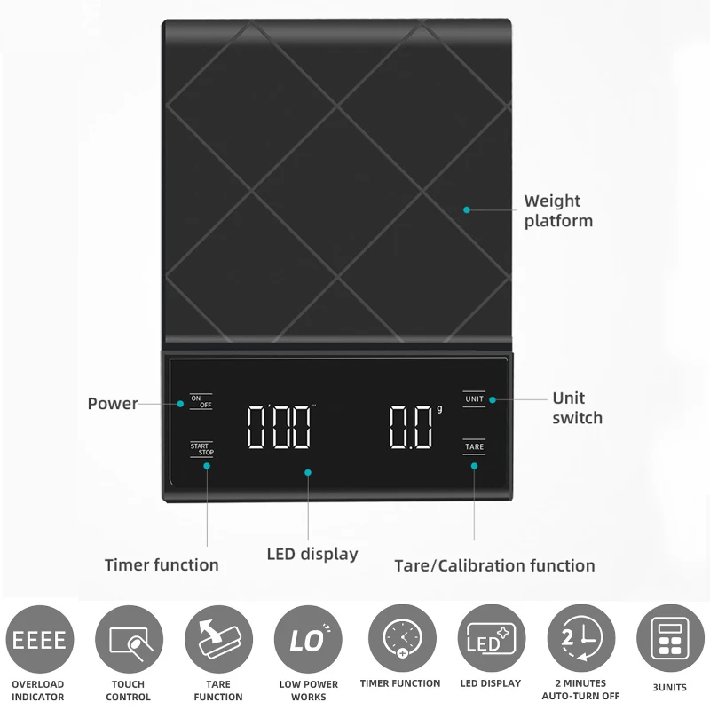 digital kitchen scale with timer