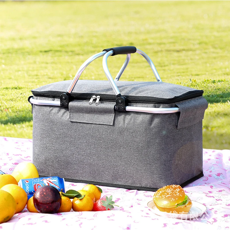 foldable insulated picnic basket