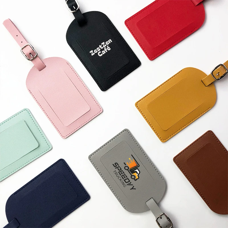 multicolor pu leather luggage tag