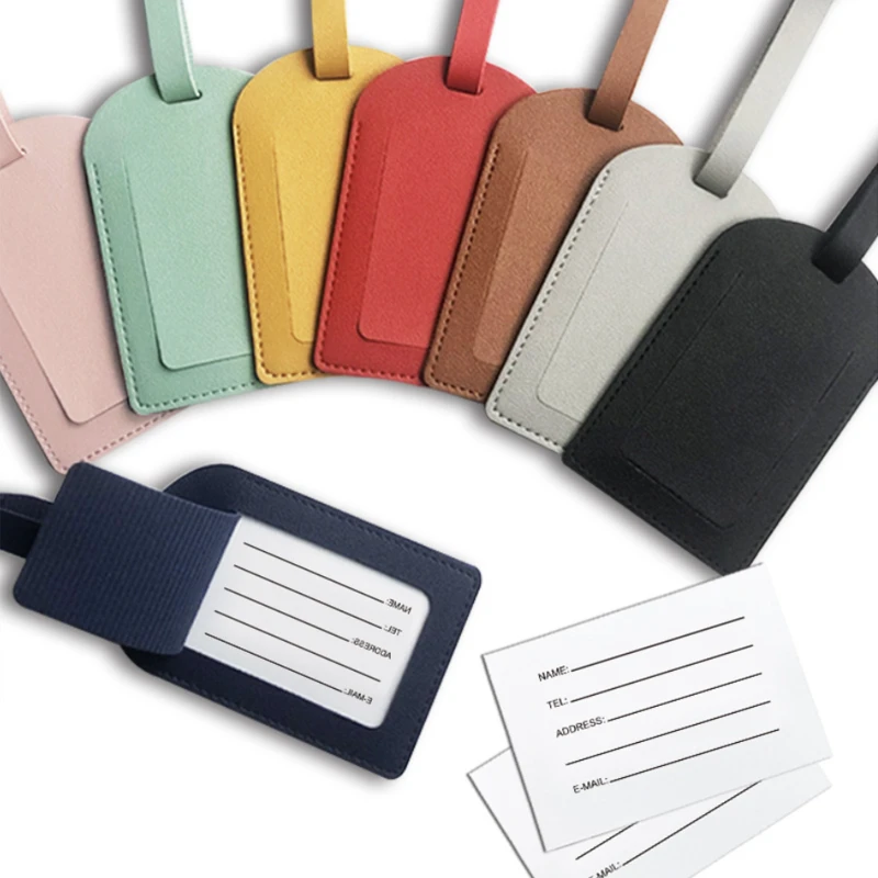 multicolor pu leather luggage tag