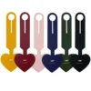 heart shaped pu leather luggage tag