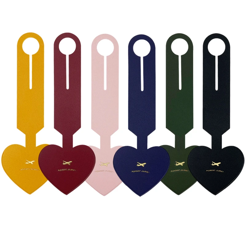 heart shaped pu leather luggage tag