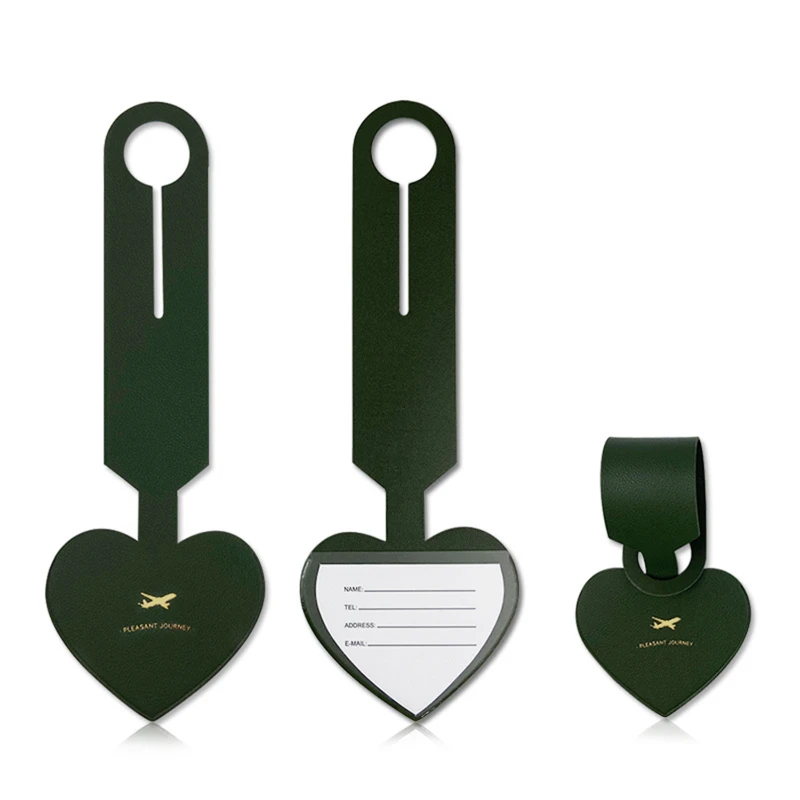 heart shaped pu leather luggage tag